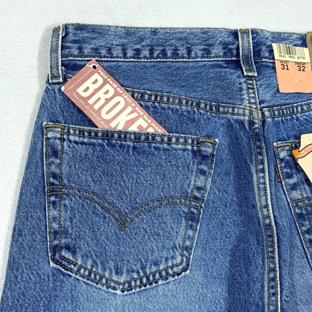 Vintage Levis 501 Jeans Women 31x32 DEADSTOCK 90s Denim USA Made Medium Wash NWT - Picture 11 of 16